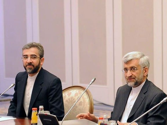 Saeed Jalili (R) and Ali Bagheri-Kani, Iran's current nuclear negotiator. Undated