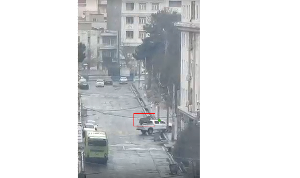  In Shahriar, west of Tehran, footage sent to Iran International on March 13 showed a Toyota pickup truck arriving at Al-Zahra High School carrying what appeared to be a machine gun concealed under a tarp.