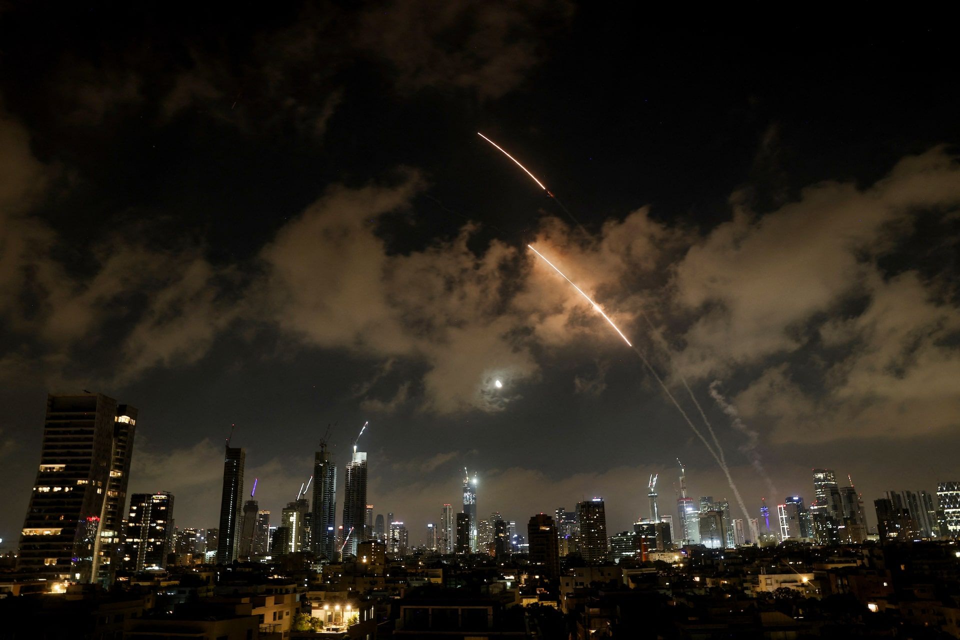 An interceptor missile is seen from Jerusalem, after missiles are launched from Iran, June 18, 2025.