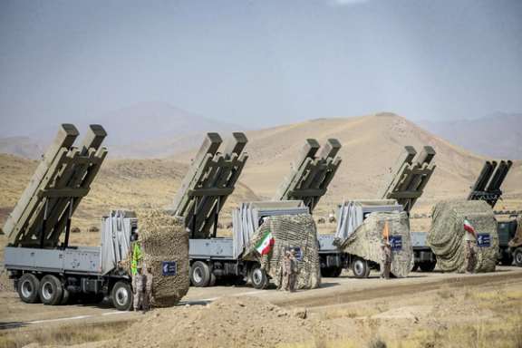 An official photo issued by IRGC showing its military drills on October 17, 2022