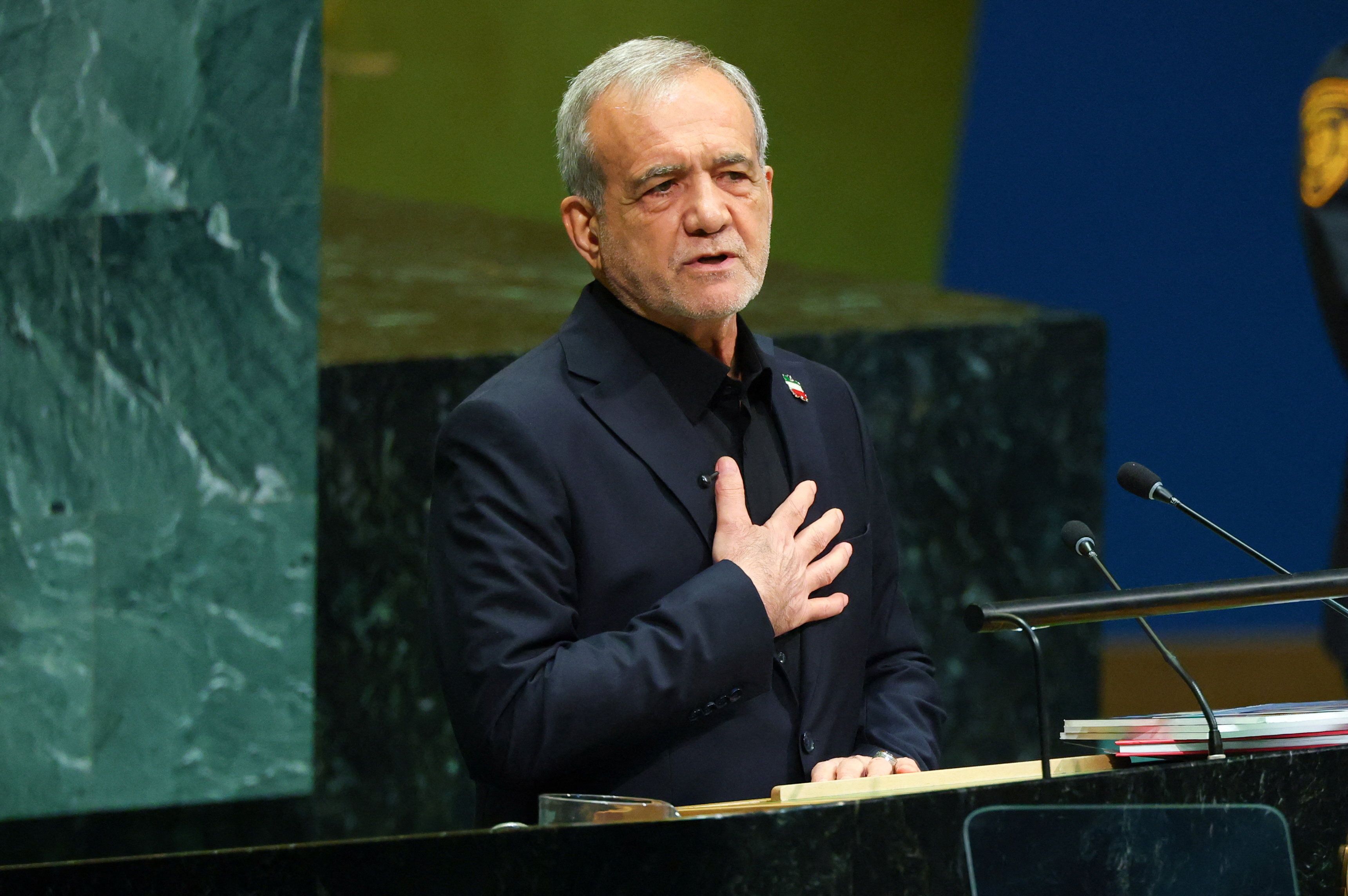 Pezeshkian gets the generals' applause, and no word from the man above them