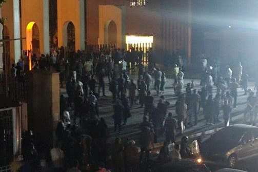 Security forces outside Sharif University in Tehran to quash protests in October 2022