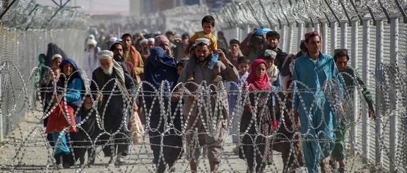 A group of Afghan migrants at Iran border