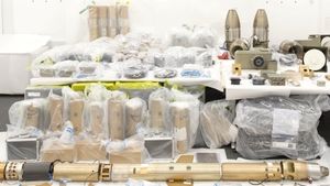 Some of the seized wepaons showcased by the British government