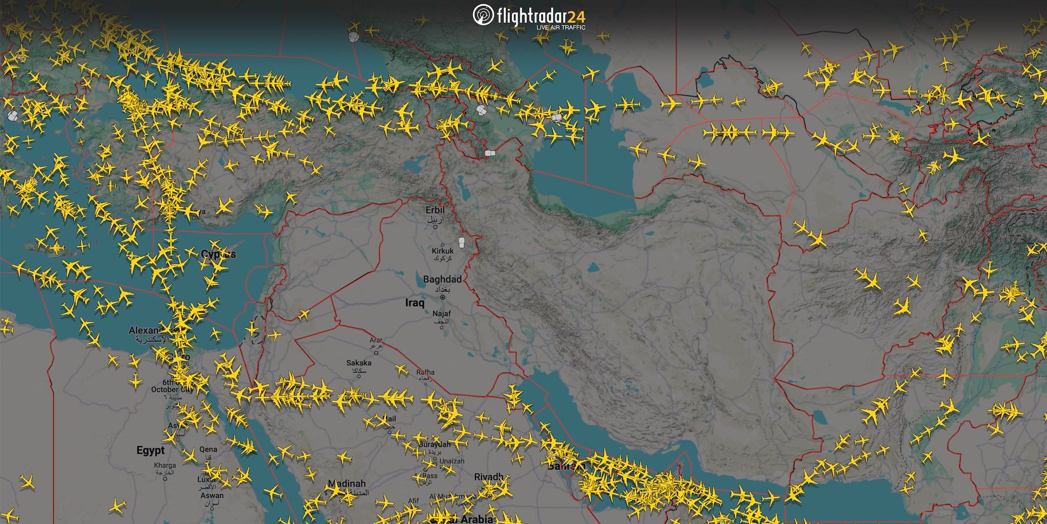 Map by Flightradar24 