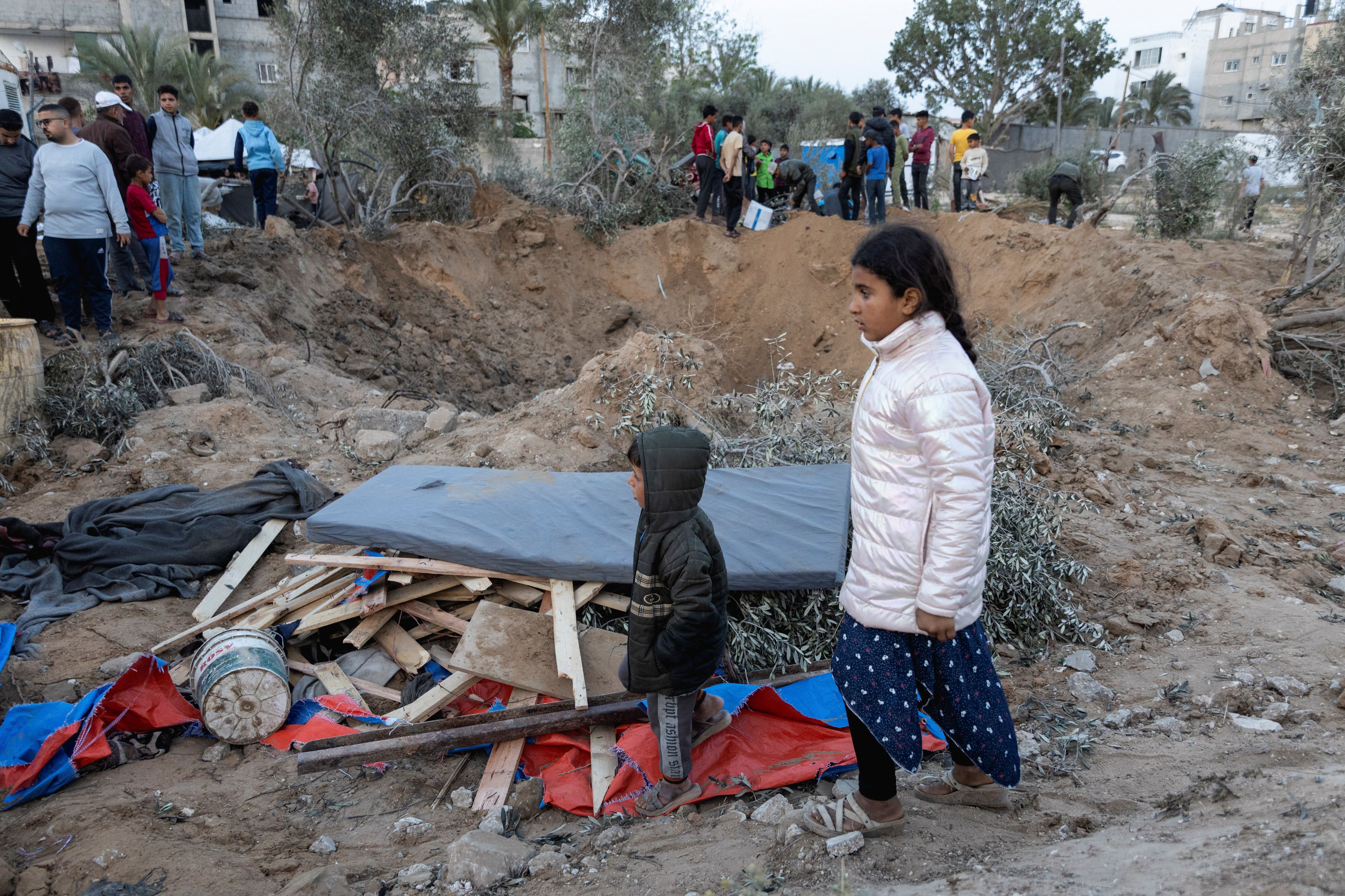 آوارگان فلسطینی در رفح، جنوب نوار غزه، سوم اردیبهشت