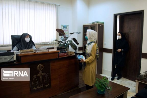 A female judge during a court session in Iran