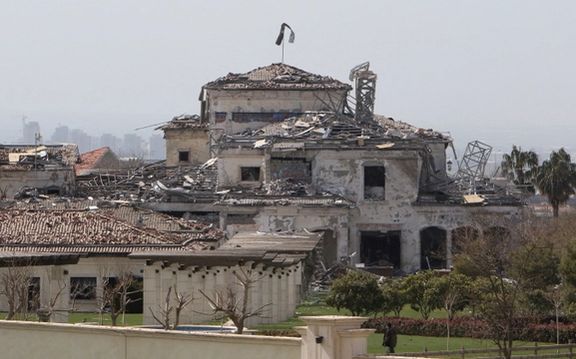 The villa damaged in the arch 13 Iranian attack on Erbil.