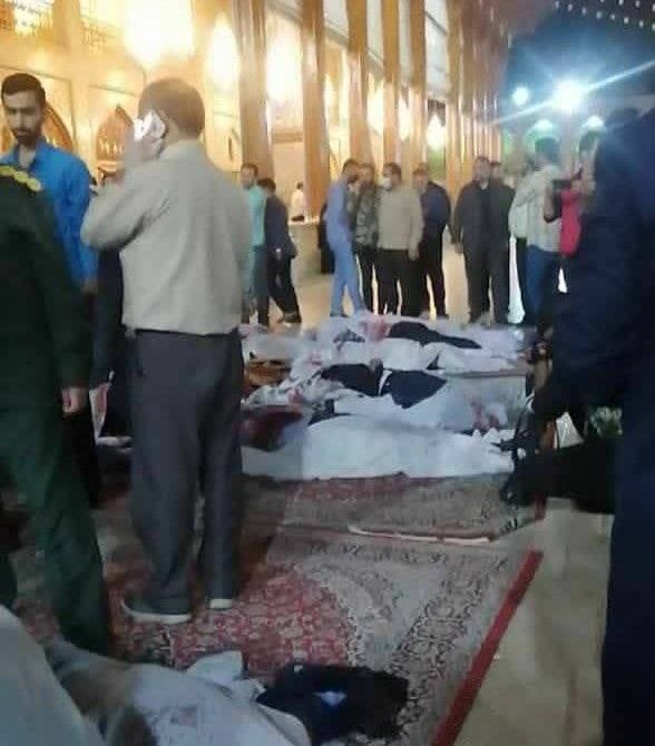 A photo published on social media reportedly shows bodies in Shahcheradh shrine, Oct. 26, 2022