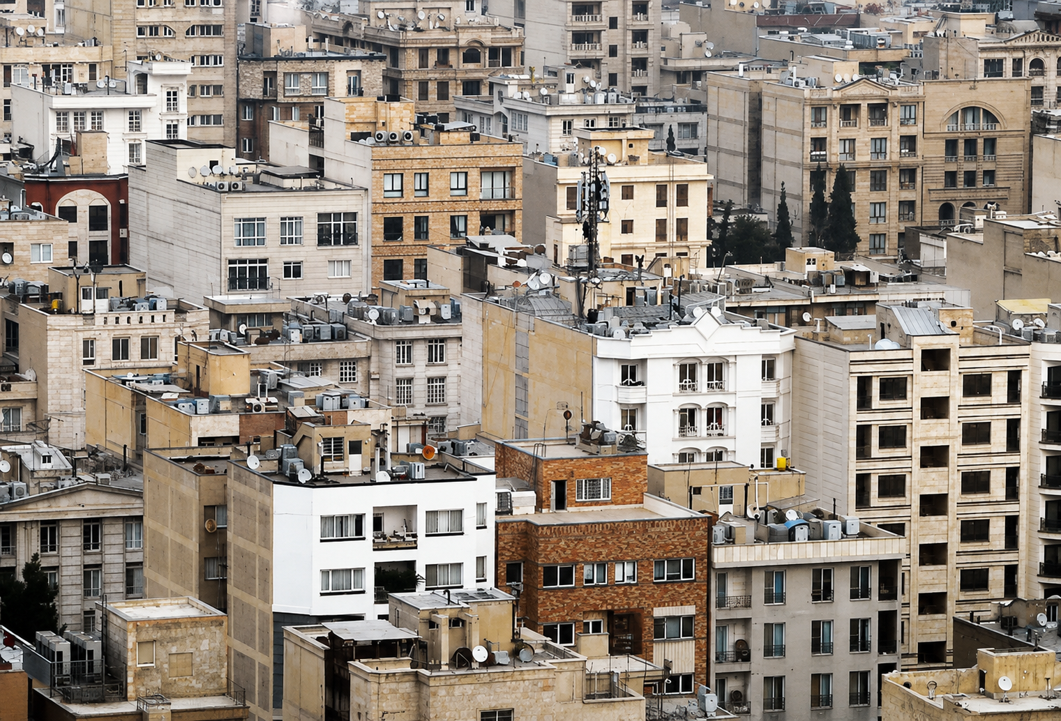 A view of residential buildings in central Tehran.