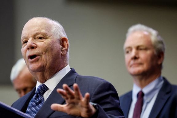 US Senator Ben Cardin (D-MD) at Prince George's Community College in Largo, Maryland, September 14, 2023