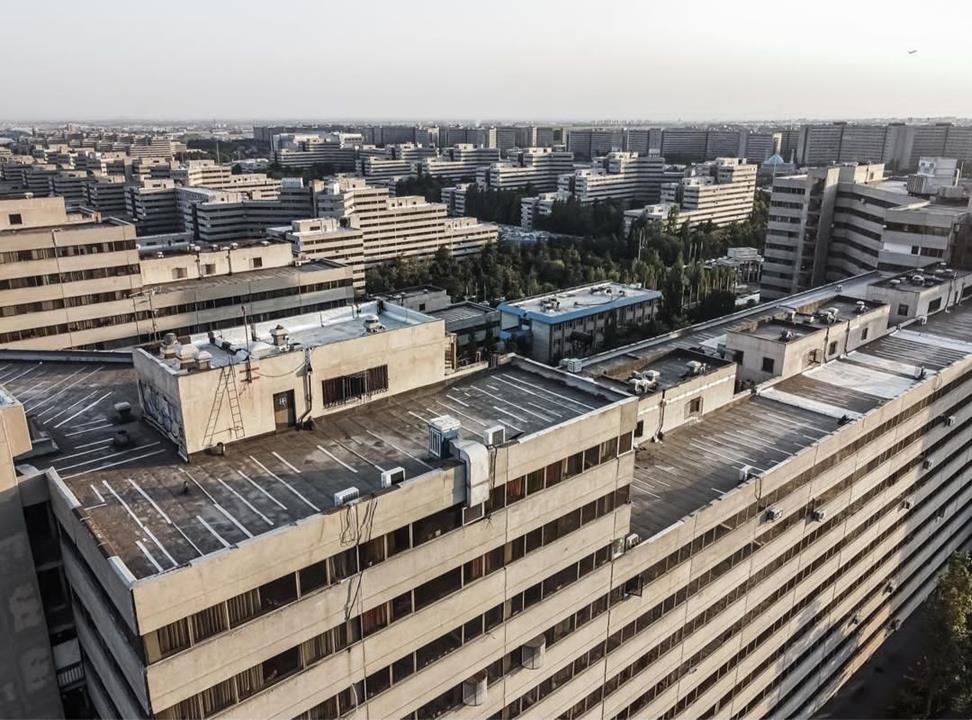 A view of the massive Ekbatan apartment blocks. Undated