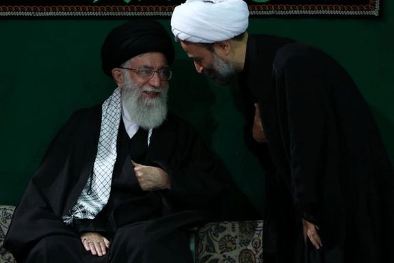 Alireza Panahian (left) and Supreme Leader Ali Khamenei