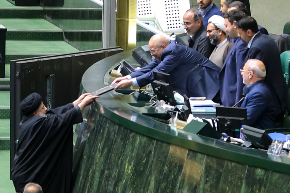 Iranian President Raisi submitting the state budget to the parliament