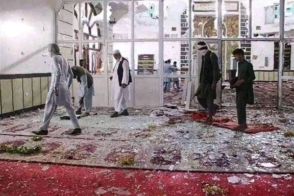 Aftermath of explosion at Afghanistan mosque. April 21, 2022