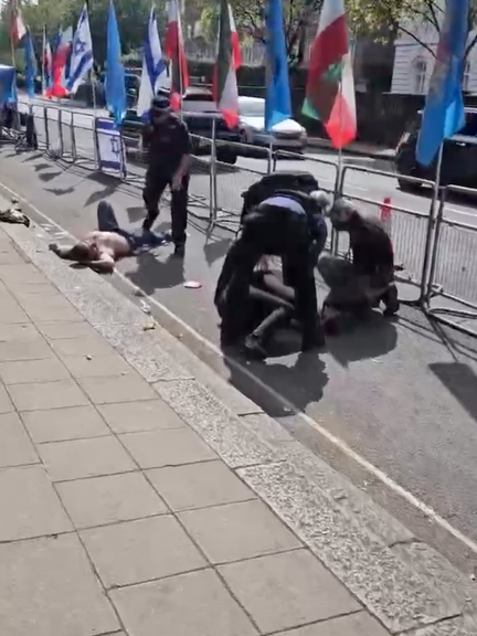 پلیس لندن هشت نفر را در پی درگیری مخالفان و حامیان جمهوری اسلامی مقابل سفارت بازداشت کرد