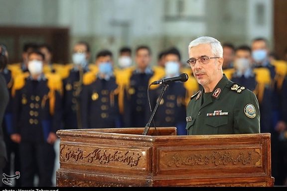 General Bagheri speaking at an IRGC gathering in February 2022