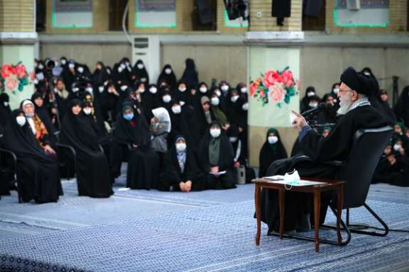Supreme Leader Ali Khamenei speaking to a group of women o January 4, 2023