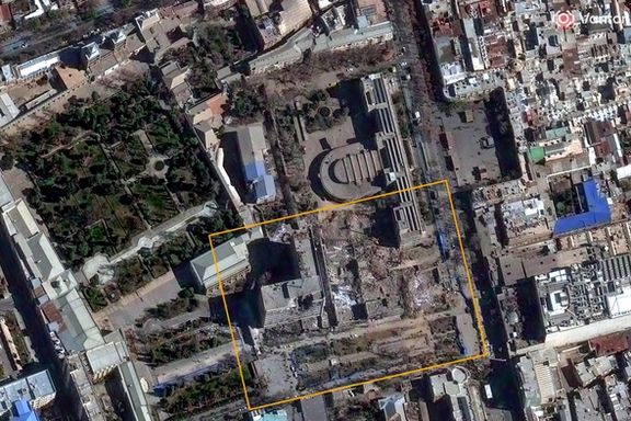 کاخ دادگستری تهران پس از حمله، ۱۲ اسفند