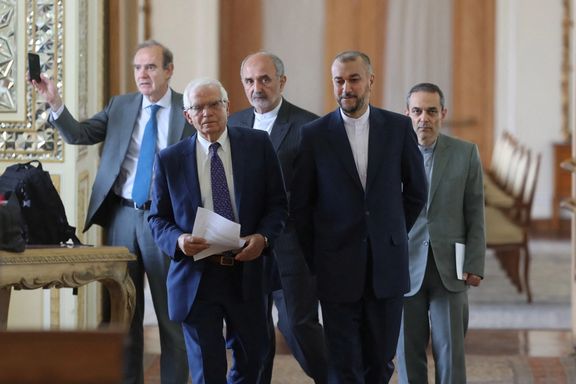 EU foreign policy chief Josep Borrell with Iran's foreign minister in Tehran. June25, 2022