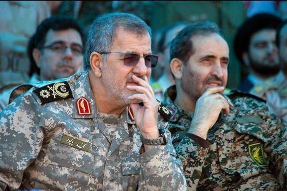 Mohammad Pakpour (L), commander of IRGC ground forces.