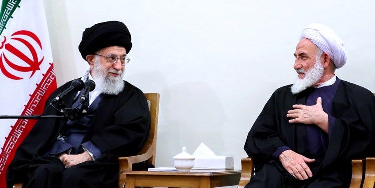 Supreme Leader Ali Khamenei (left) and Abas Ali Soleimani, a high-ranking cleric who was a member of the Assembly of Expert  