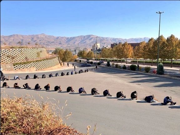 Silent protest by university students in the Kurdish city of Sanandaj on Nov. 15, 2022