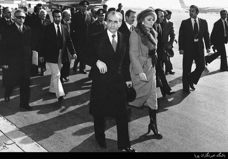 King Mohammad-Reza Pahlavi and Queen Farah departing for Egypt, January 16, 1979
