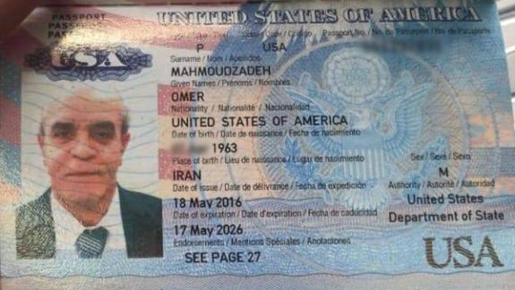 تصویر پاسپورت شهروند آمریکایی که در حملات سپاه به اقلیم کردستان کشته شد