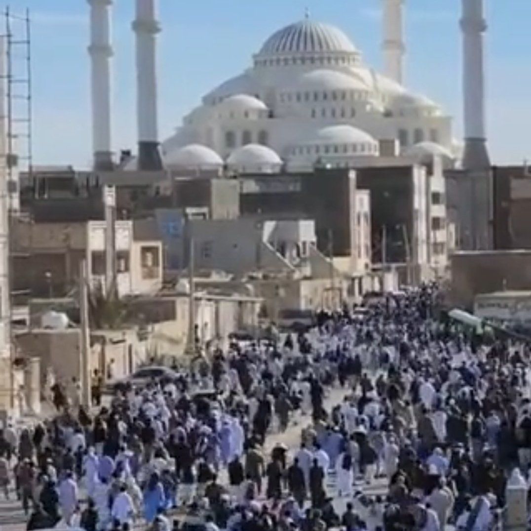 People of Zahedan holding protests rallies after the Friday prayers on February 17, 2023 