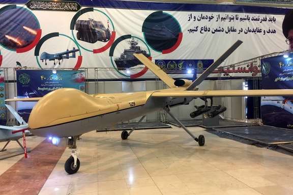 Shahed 129 UAV during an exhibition in Tehran