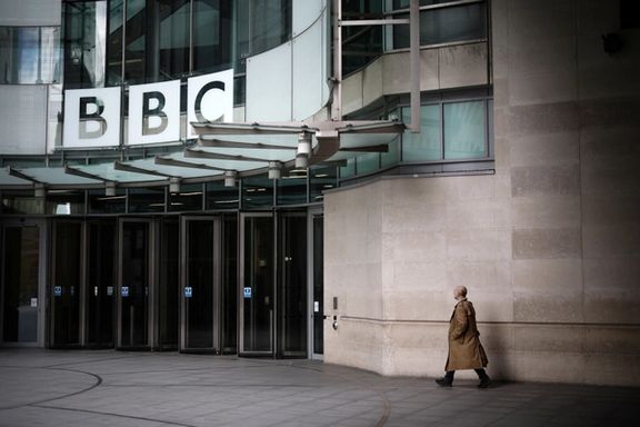 Pedestrians walk past a BBC logo at Broadcasting House in London, Britain, January 29, 2020.