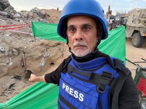 خبرنگار ایراناینترنشنال در ورودی تونل رفح