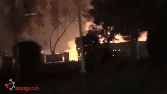 A fire at a military barrack in Ahvaz in southwestern Iran