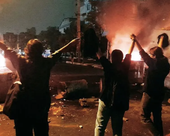 People protesting against the government in Iran