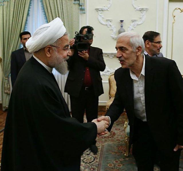 Former President of Iran’s Football Federation Mohammad Dadkan and former president Hassan Rouhani  (undated)