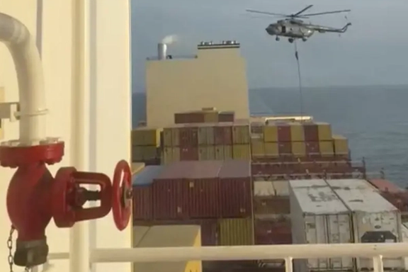Helicopter raid on MSC Aries ship at sea