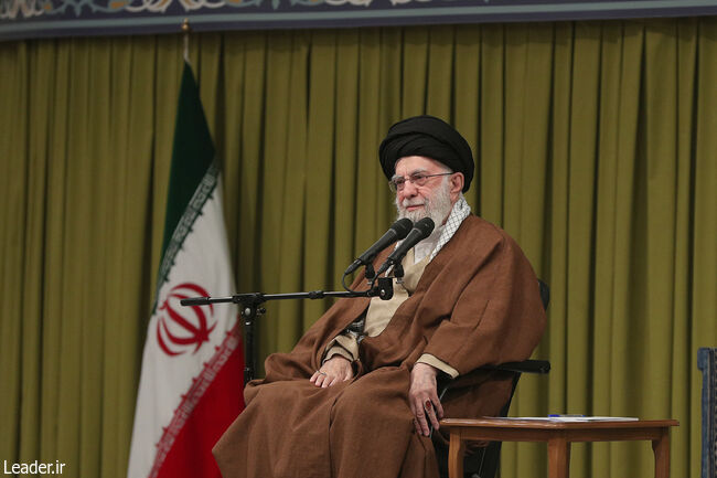 Iran's Supreme Leader Ali Khamenei in a meeting with religious eulogizers on December 22, 2024.