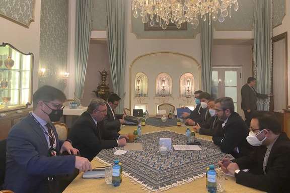 The Russian and Iranian delegations in the Vienna talks meeting on March 3, days before talks stalled