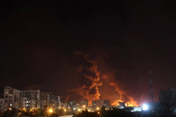 Fire of Israeli attack on Sharan Oil depot is seen following the Israeli strikes on Iran, in Tehran, Iran, June 15, 2025