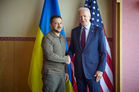 The president of the United States, Joe Biden, after a meeting with his counterpart Volodymyr Zelensky at the G7 meeting in Hiroshima, Japan (May 2023)
