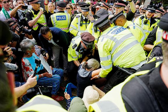 حدود ۹۰۰ نفر در تجمع گروه ممنوعه «اقدام برای فلسطین» در لندن بازداشت شدند