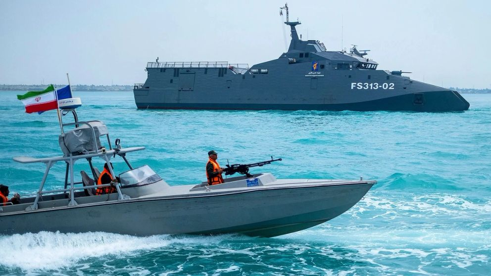 Iranian naval vessels patrol the Persian Gulf during a military exercise (Undated)