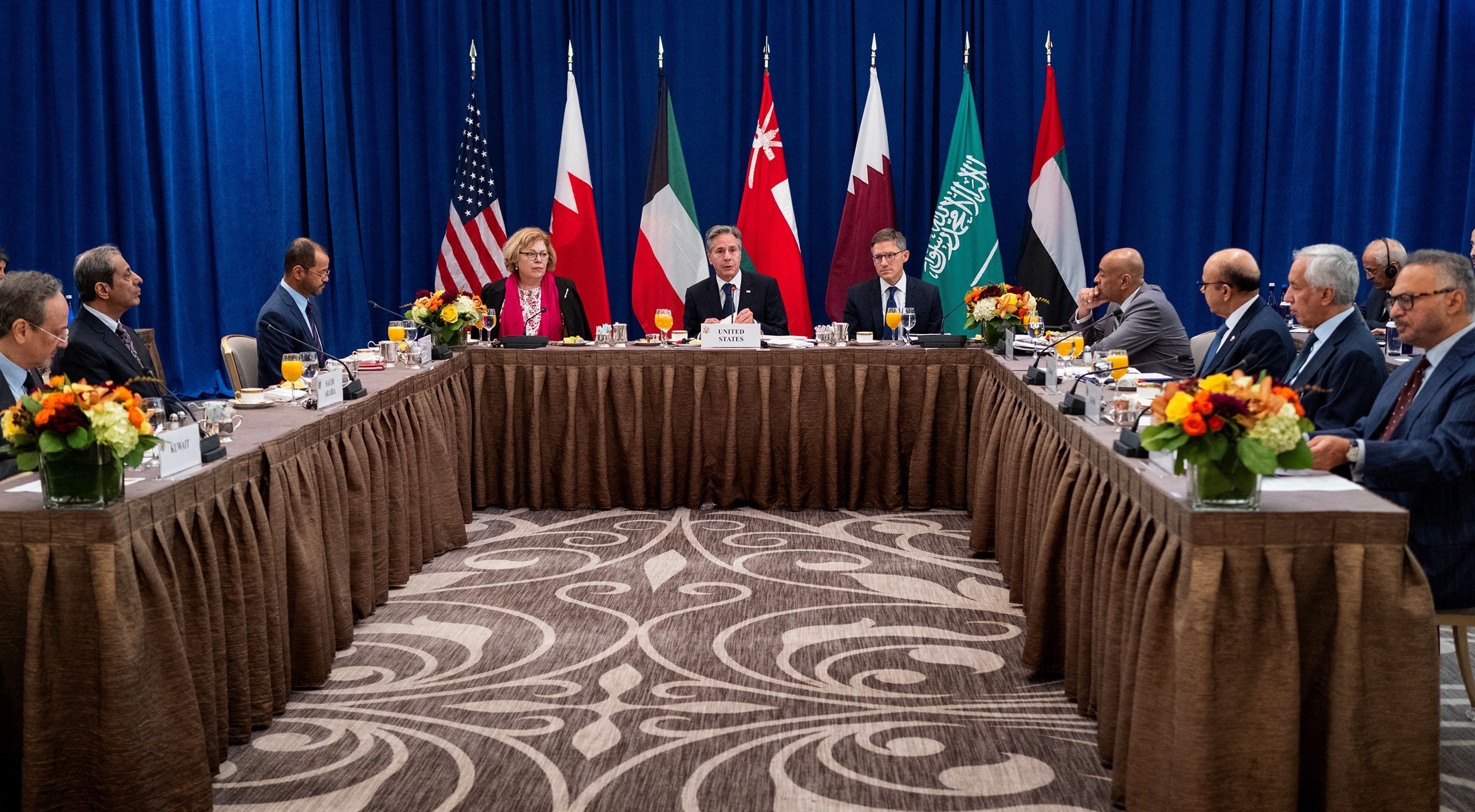 US Secretary of State Antony Blinken attends breakfast with the Foreign Ministers of the Persian Gulf Cooperation Council Nations in New York on September 18, 2023.  