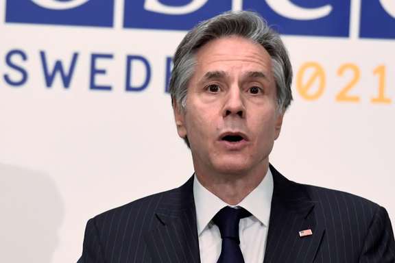 US Secretary of State speaking in Stockholm Sweden. December 2, 2021