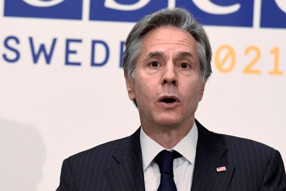 US Secretary of State speaking in Stockholm Sweden. December 2, 2021