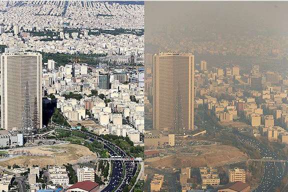 Contrast between low and high pollution days in Tehran
