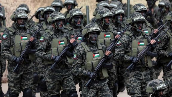 Hamas forces during a military parade