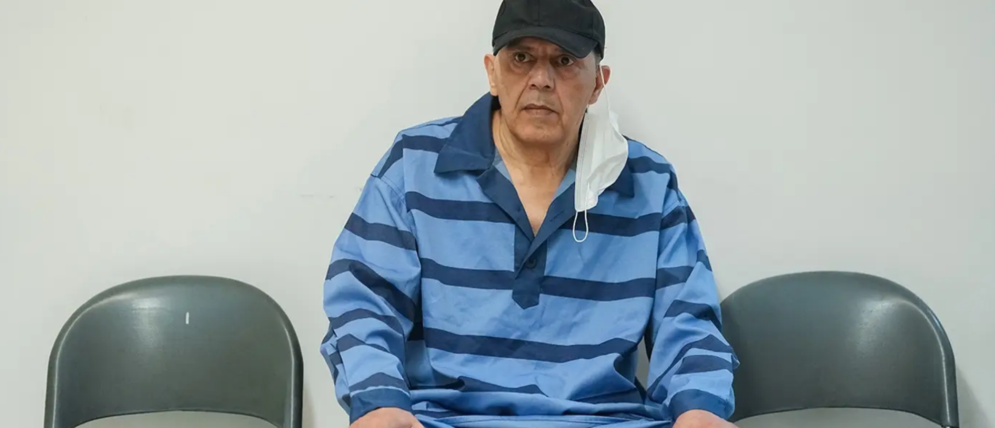 Iranian-German national Jamshid Sharmahd during a court hearing in Tehran (undated)