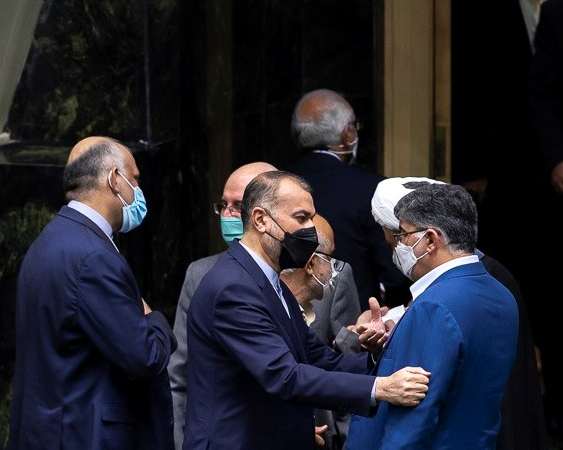 Iran's FM Hossein Amir-Abdollahian in parliament in 2021